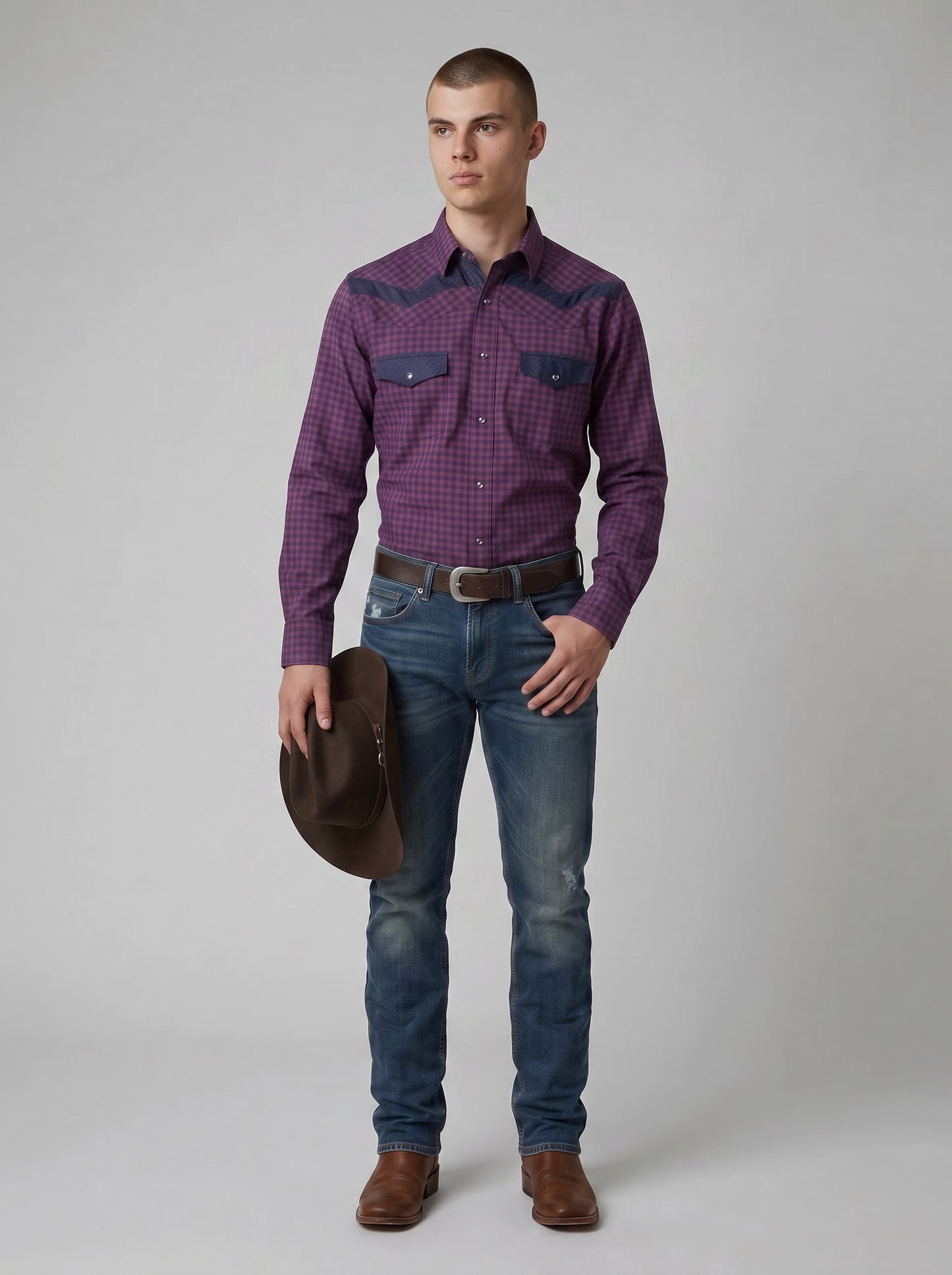 Camisa Rodeo Azul Vino
