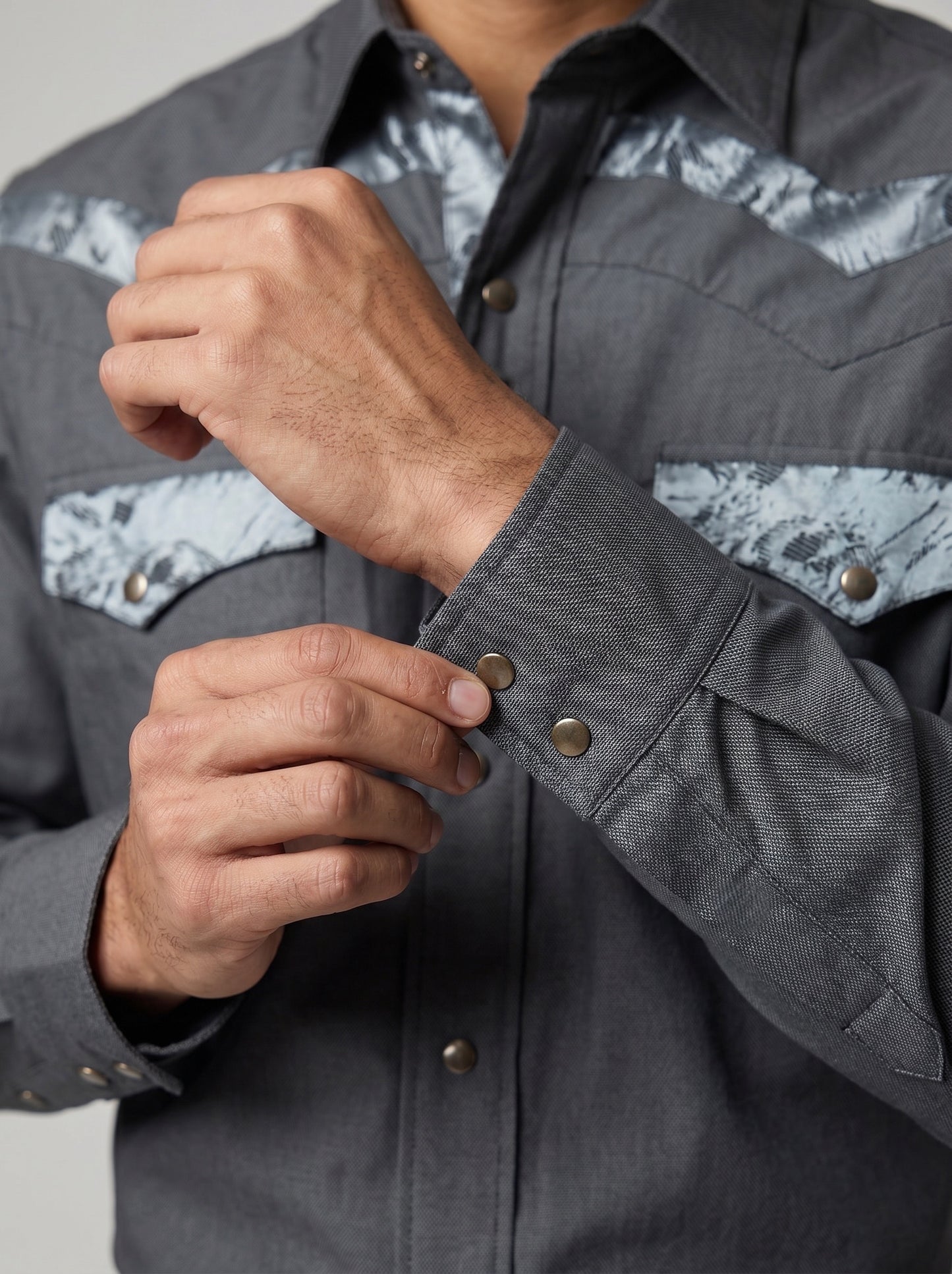 Camisa Rodeo Oxford Gris