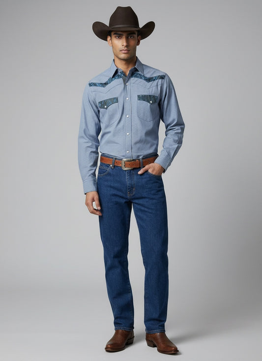 Camisa Rodeo Azul Celeste