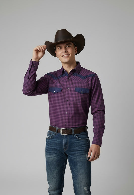 Camisa Rodeo Azul Vino