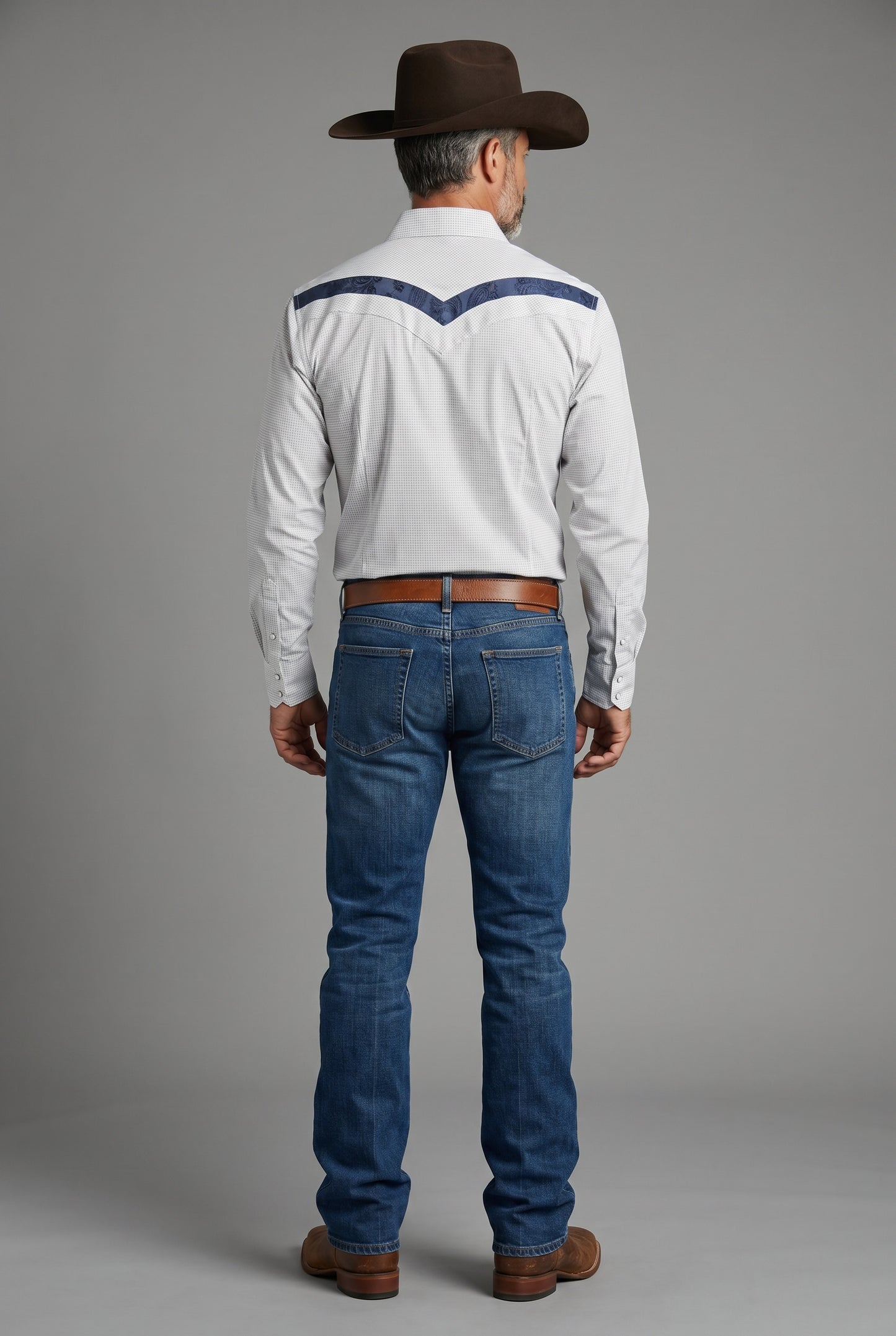 Camisa Rodeo Blanco Marino