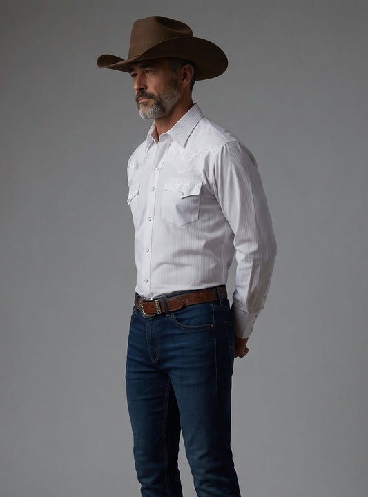 Camisa Rodeo Blanco Plata