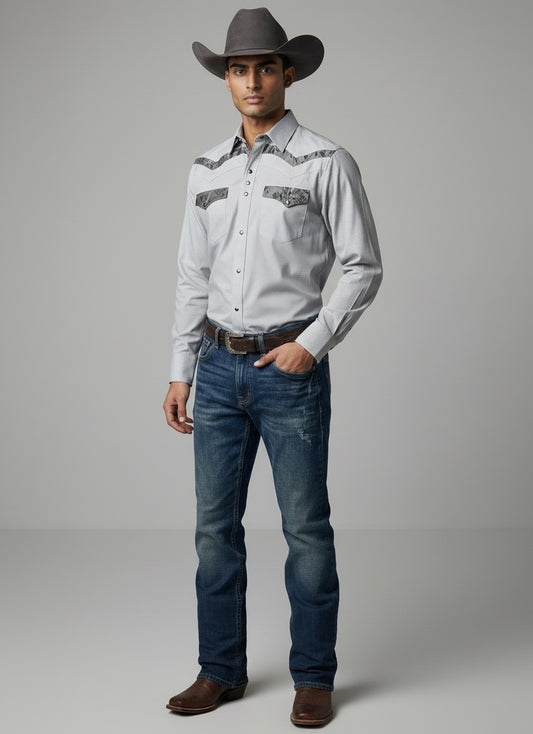 Camisa Rodeo Celeste Oxford