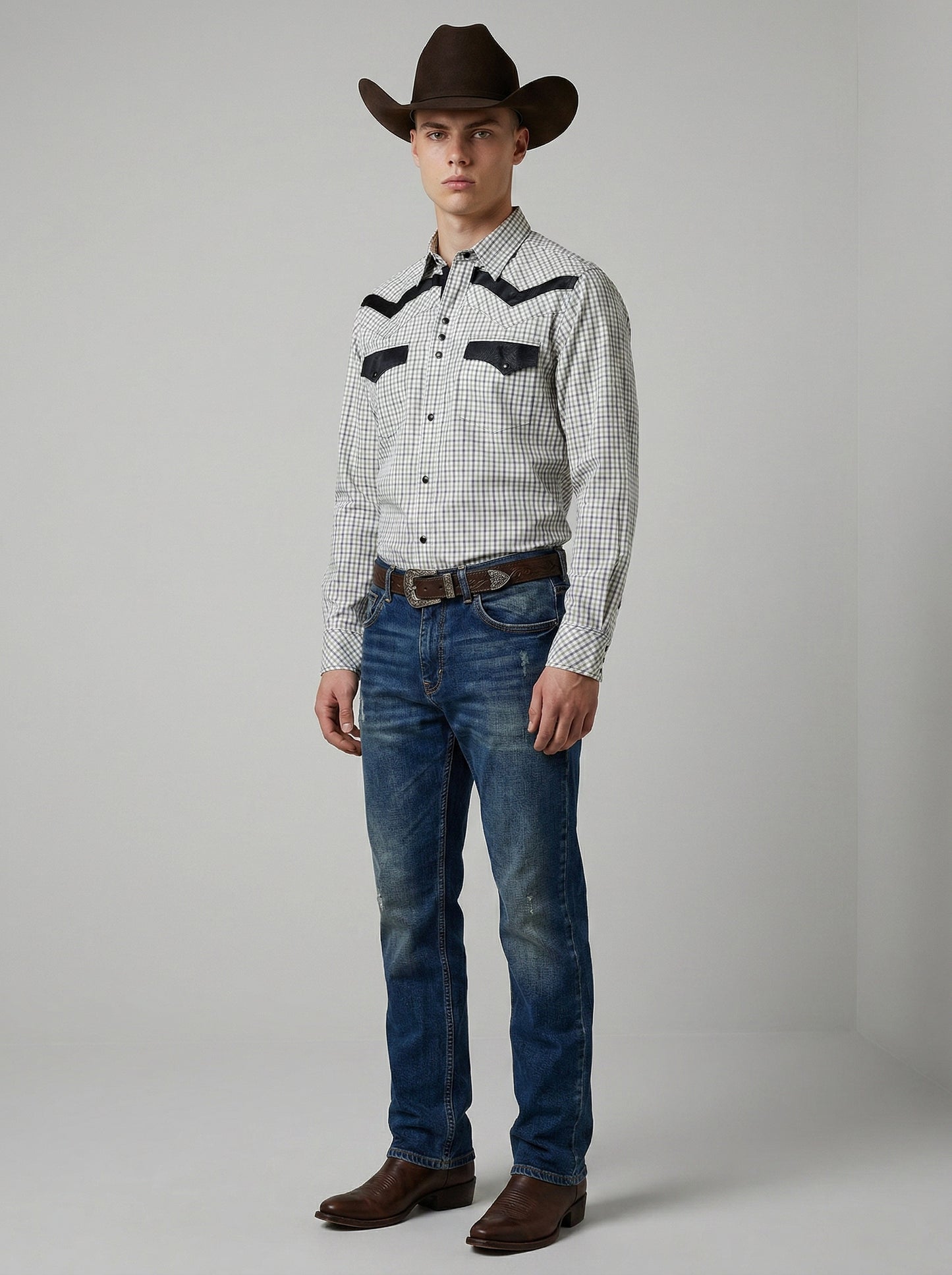 Camisa Rodeo Olivo Negro