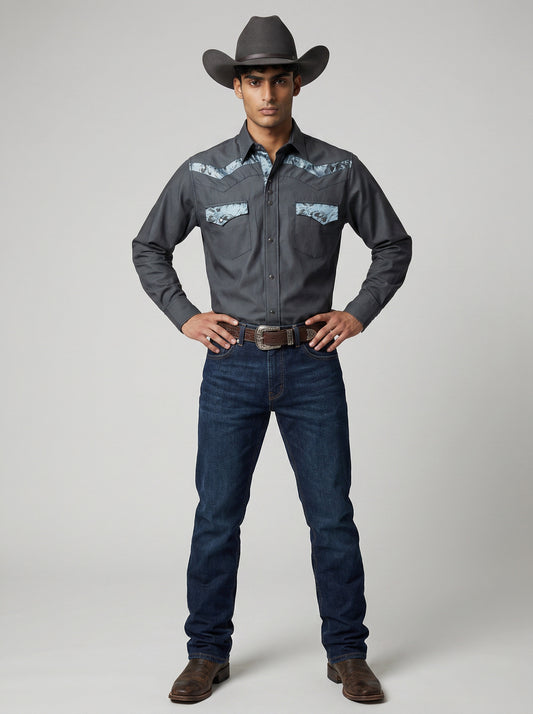 Camisa Rodeo Oxford Gris