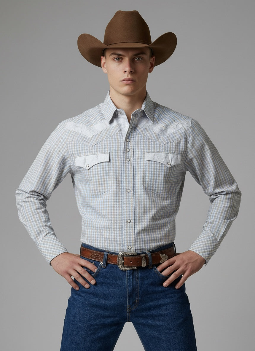 Camisa Rodeo Pastel Plata