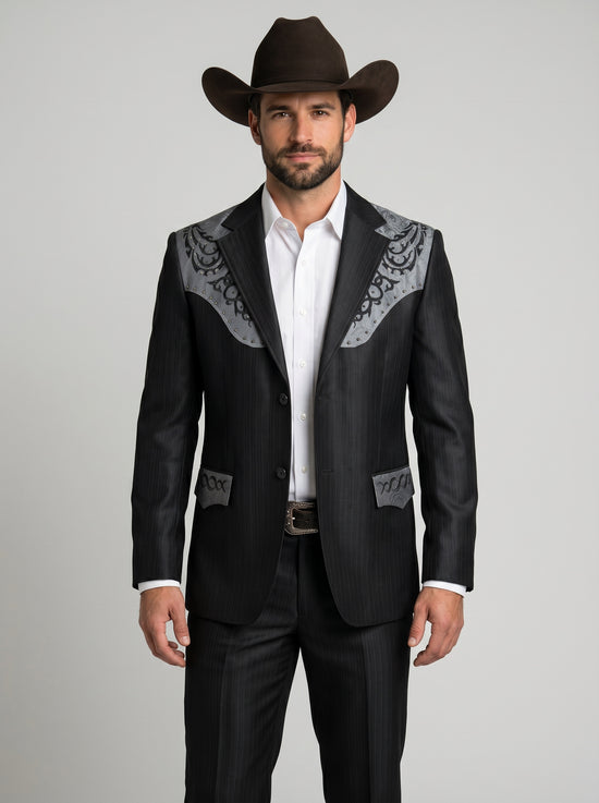Traje Vaquero Negro Plata - Elegancia y Estilo para Cada Ocasión